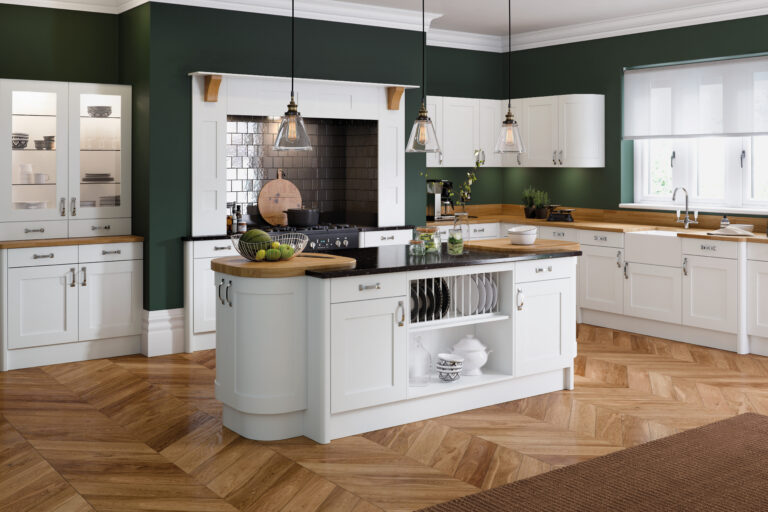 Oxford White painted shaker kitchen — Rooskey Kitchens, Co. Roscommon